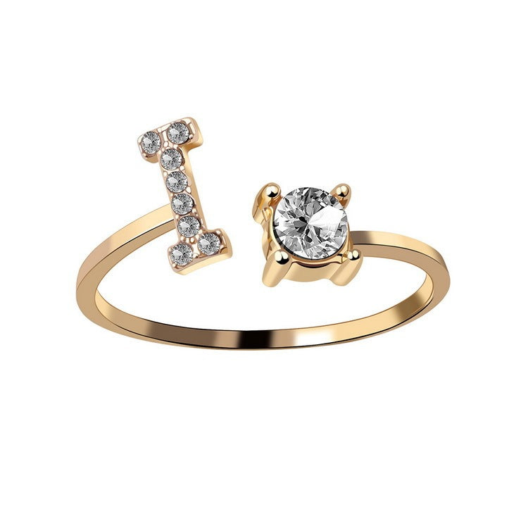 New Design Adjustable 26 Initial Letter Ring Fashion Jewelry For Women Simple Elegant Jewelry - ShreeBliss