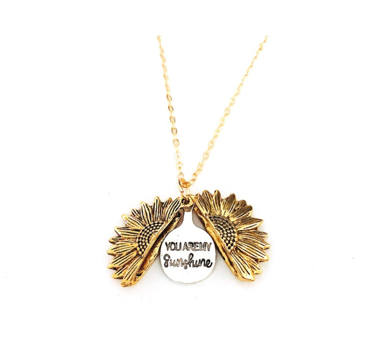 Sunflower Double Lettering Necklace - ShreeBliss
