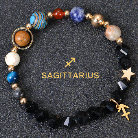 Eight Planets Twelve Constellations Frosted Stone Beaded Bracelet – ShreeBliss