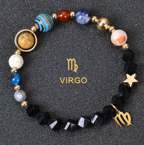 Eight Planets Twelve Constellations Frosted Stone Beaded Bracelet – ShreeBliss