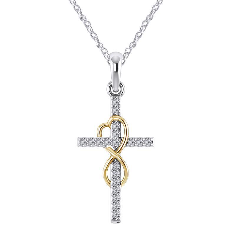 Alloy Eight-Character Cross Pendant Necklace – ShreeBliss