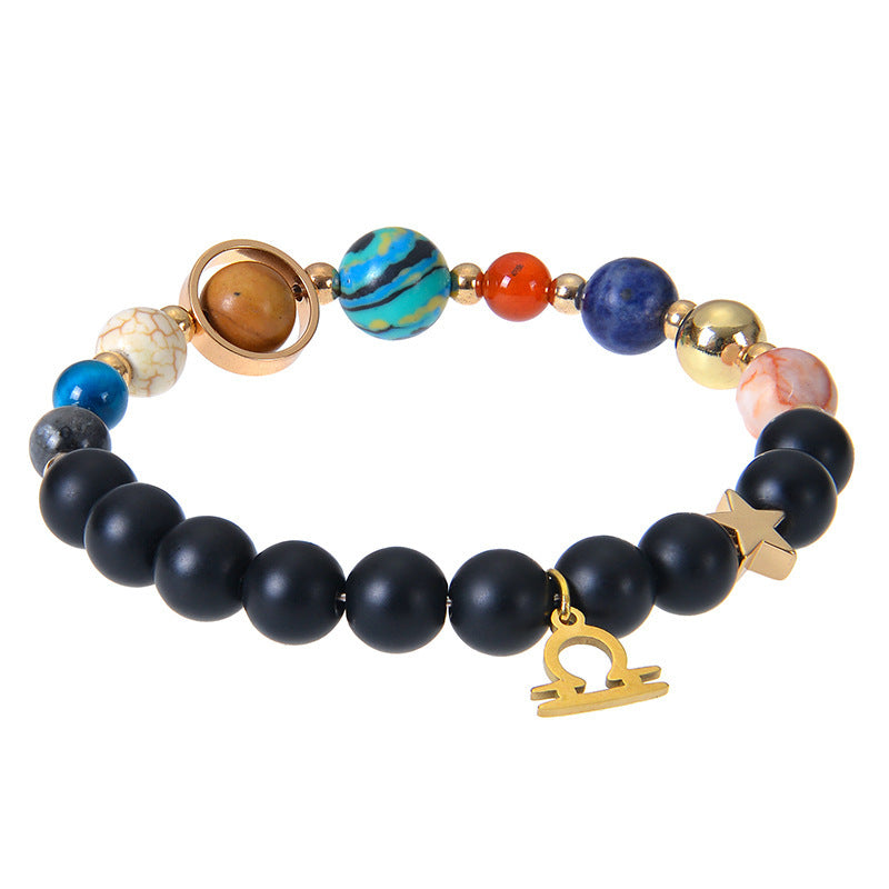 Eight Planets Twelve Constellations Frosted Stone Beaded Bracelet – ShreeBliss