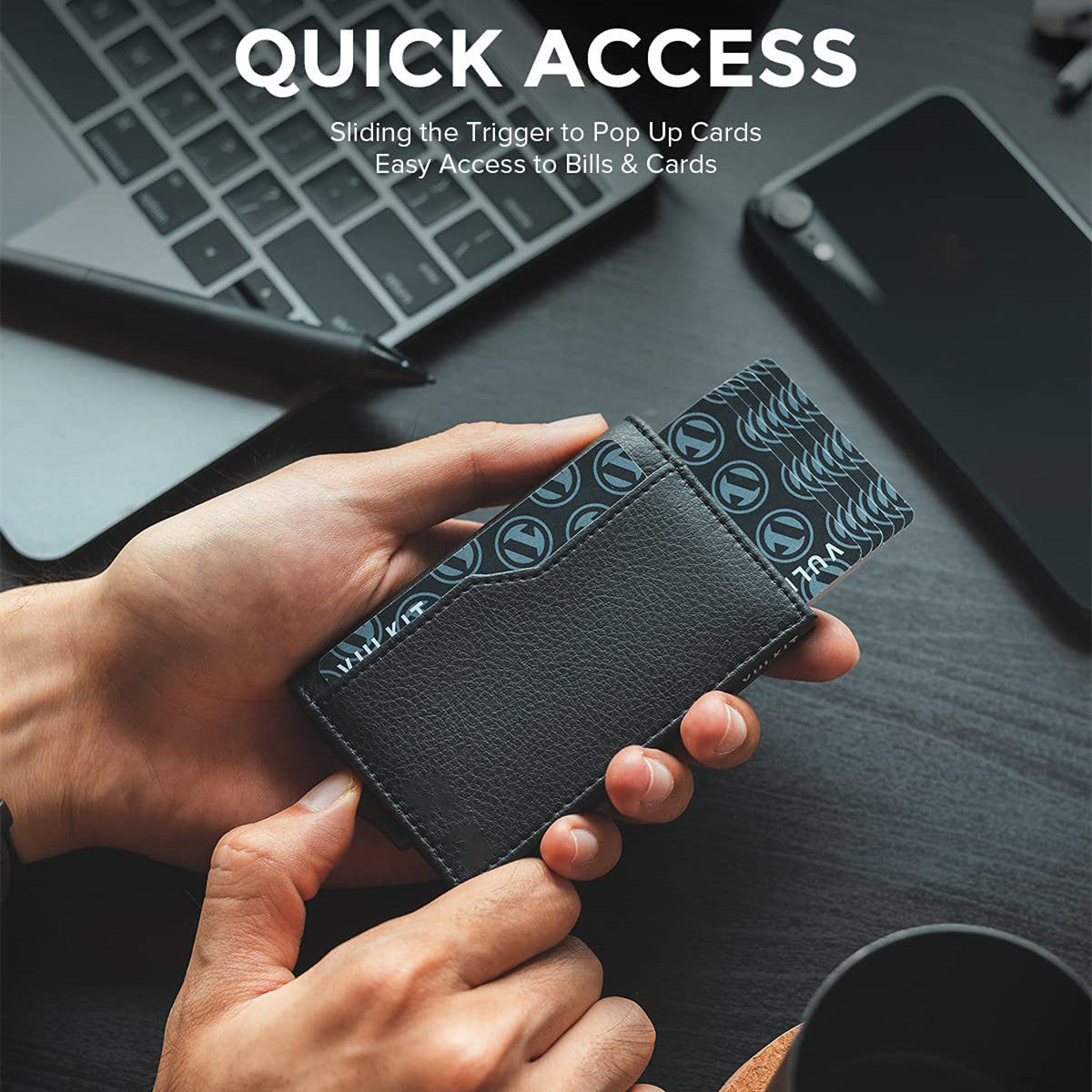 RFID Blocking Leather Credit Card Case with Double ID Window - ShreeBliss