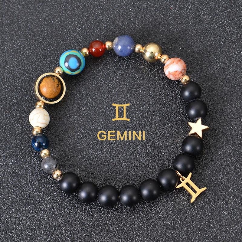Eight Planets Twelve Constellations Frosted Stone Beaded Bracelet – ShreeBliss