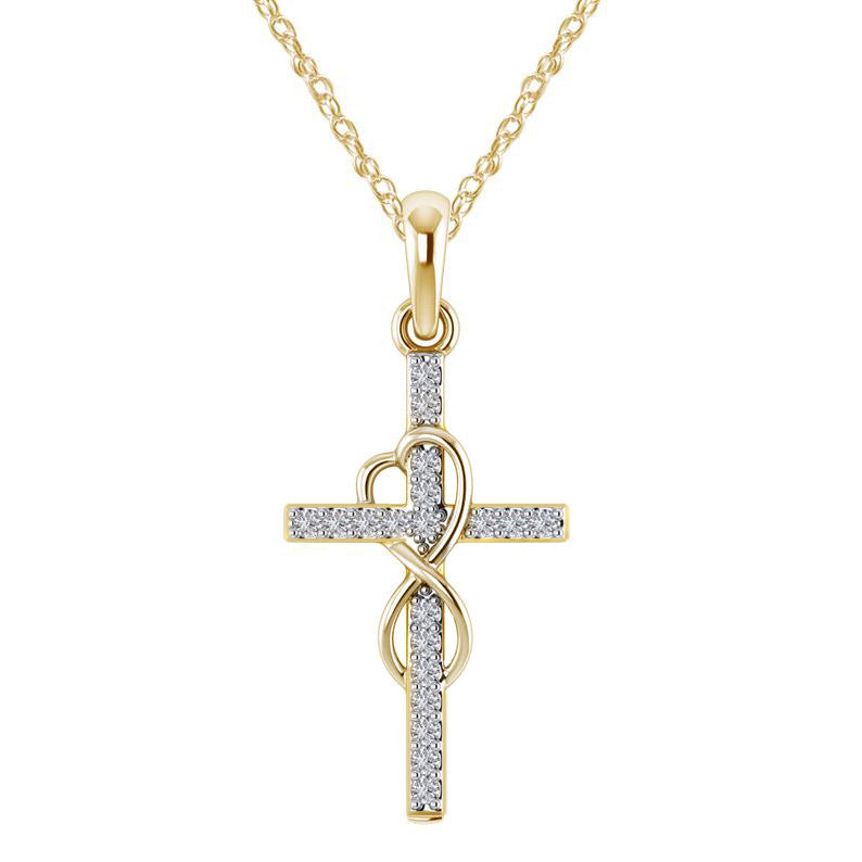 Alloy Eight-Character Cross Pendant Necklace – ShreeBliss