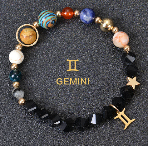 Eight Planets Twelve Constellations Frosted Stone Beaded Bracelet – ShreeBliss