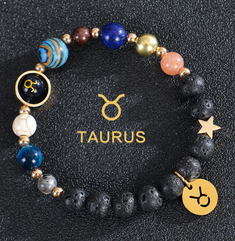 Eight Planets Twelve Constellations Frosted Stone Beaded Bracelet – ShreeBliss