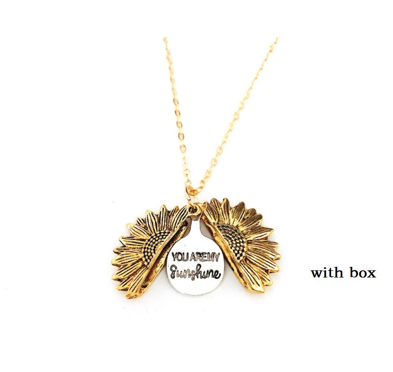 Sunflower Double Lettering Necklace - ShreeBliss