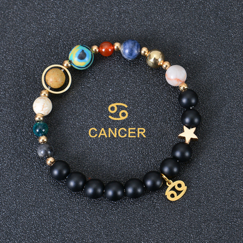 Eight Planets Twelve Constellations Frosted Stone Beaded Bracelet – ShreeBliss