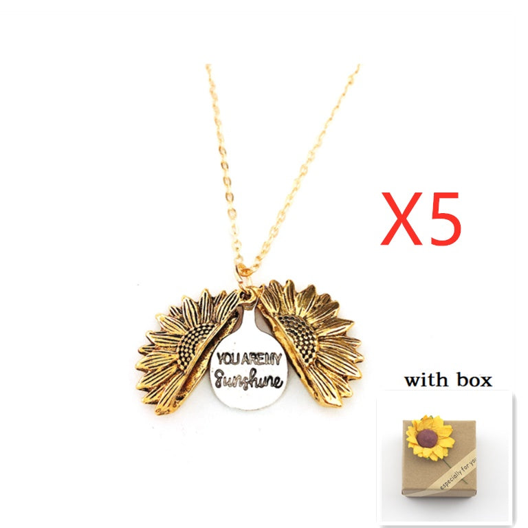 Sunflower Double Lettering Necklace - ShreeBliss