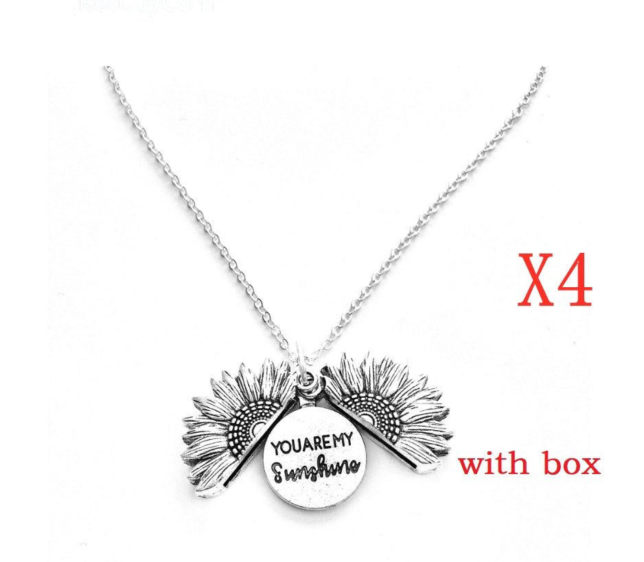 Sunflower Double Lettering Necklace - ShreeBliss