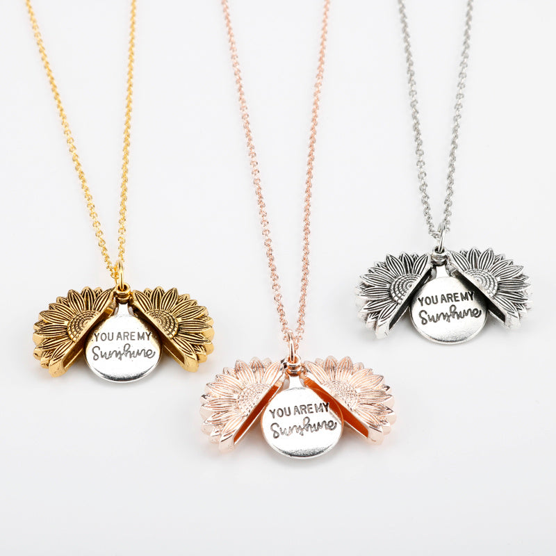 Sunflower Double Lettering Necklace - ShreeBliss
