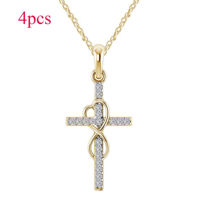 Alloy Eight-Character Cross Pendant Necklace – ShreeBliss
