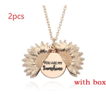 Sunflower Double Lettering Necklace - ShreeBliss