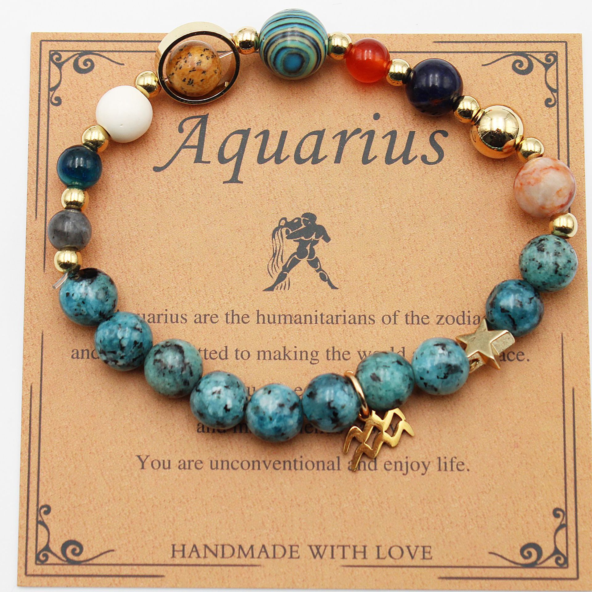 Eight Planets 12 Constellation Bracelet Natural Stone – ShreeBliss