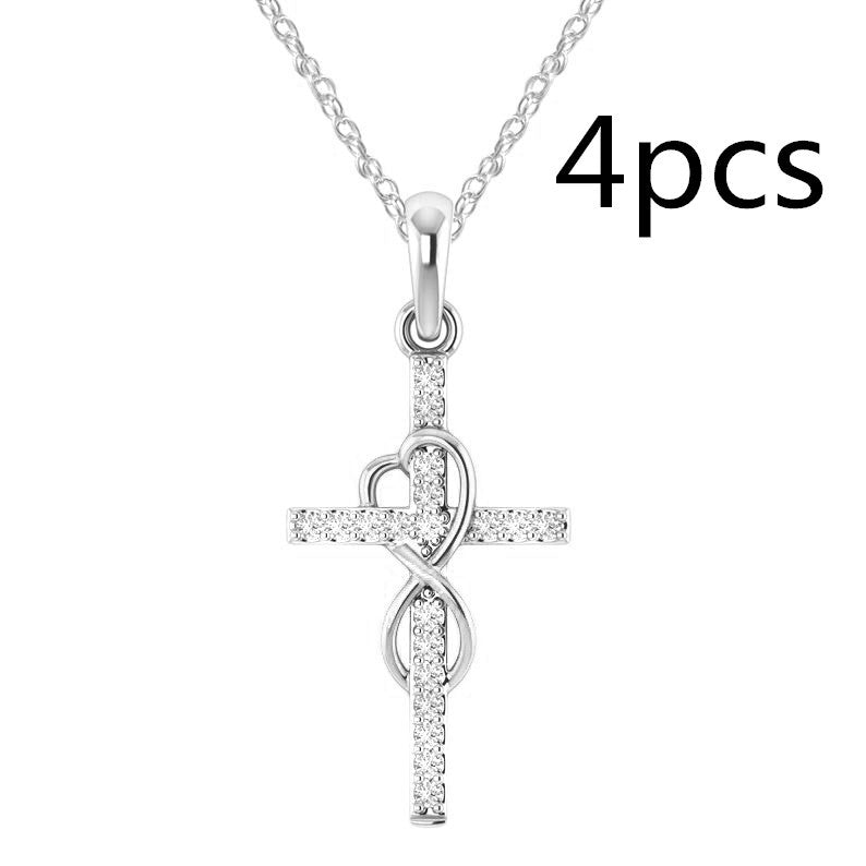 Alloy Eight-Character Cross Pendant Necklace – ShreeBliss