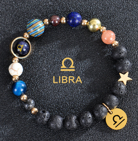 Eight Planets Twelve Constellations Frosted Stone Beaded Bracelet – ShreeBliss