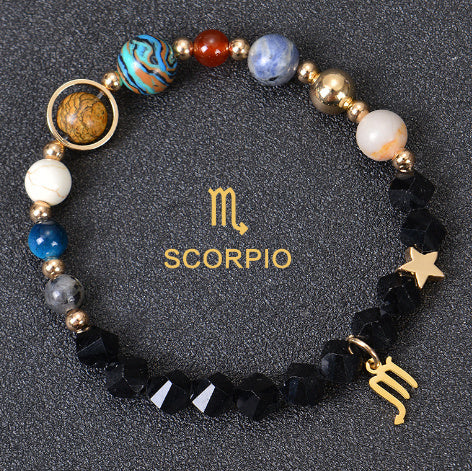 Eight Planets Twelve Constellations Frosted Stone Beaded Bracelet – ShreeBliss