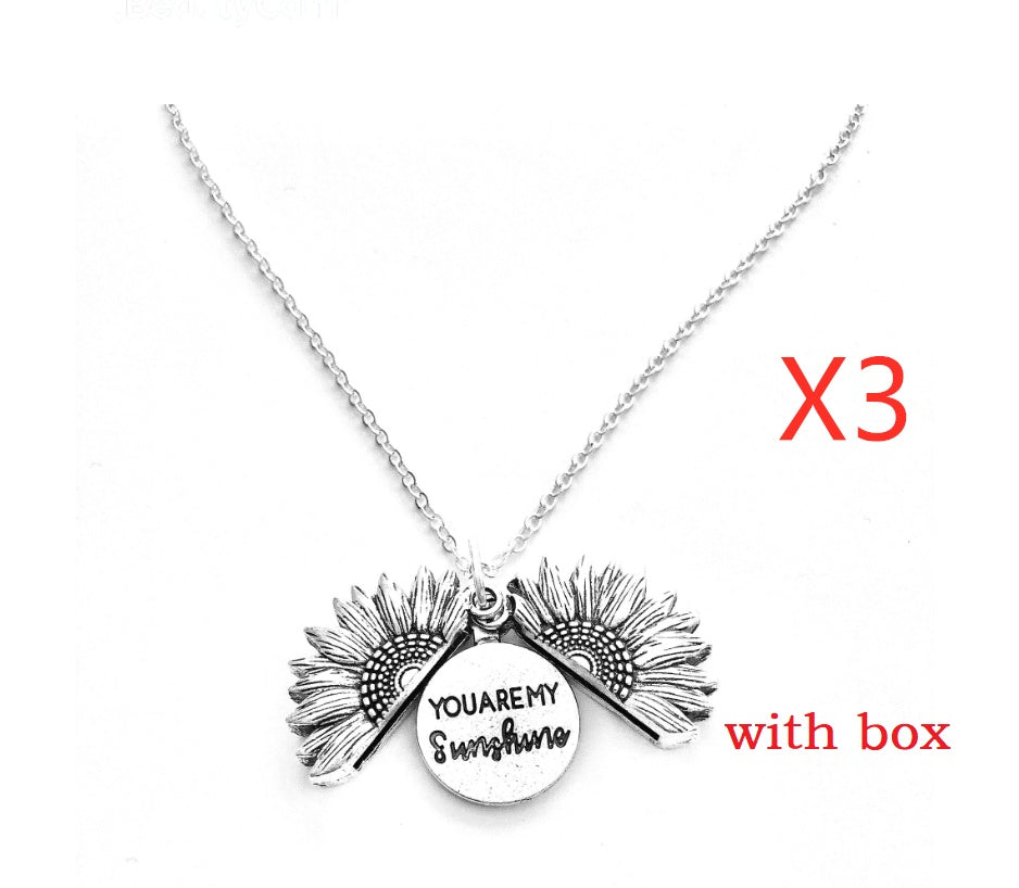 Sunflower Double Lettering Necklace - ShreeBliss