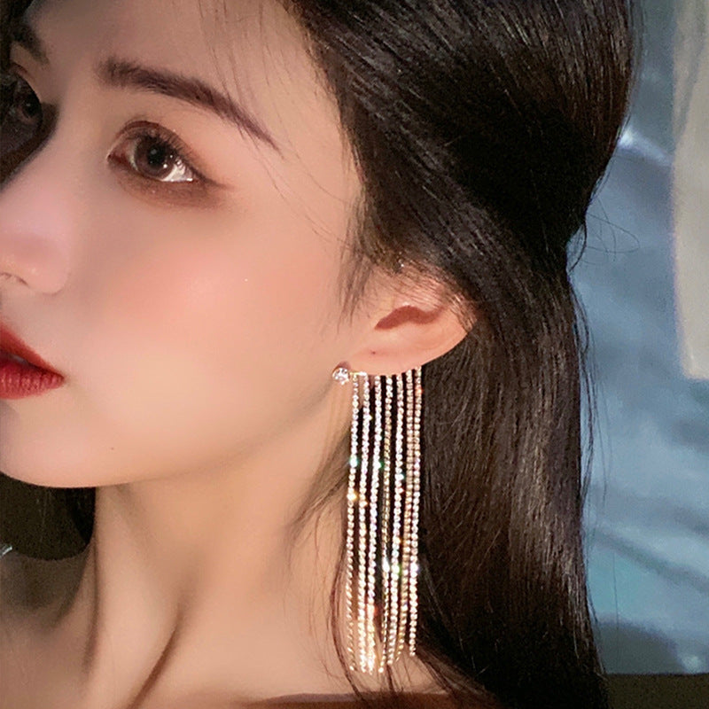 Fashionable And Simple Long Tassel Earrings - ShreeBliss