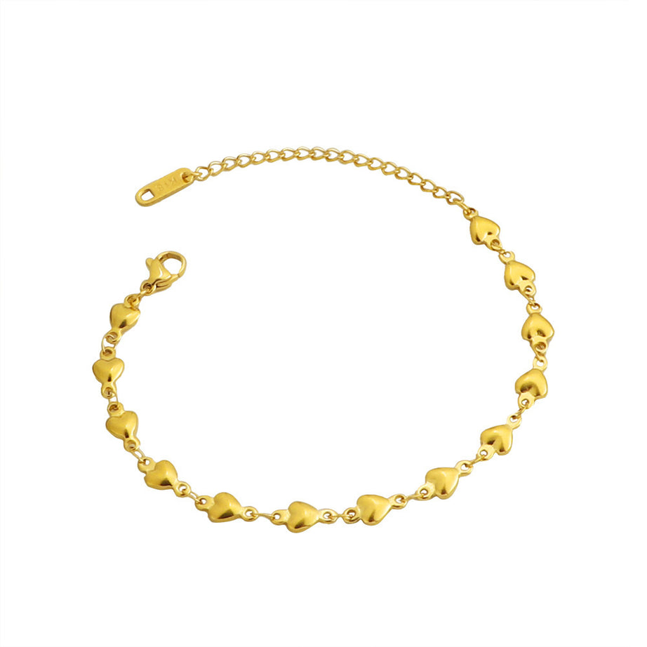 Gold Chain Heart Bracelet Stainless Steel – ShreeBliss