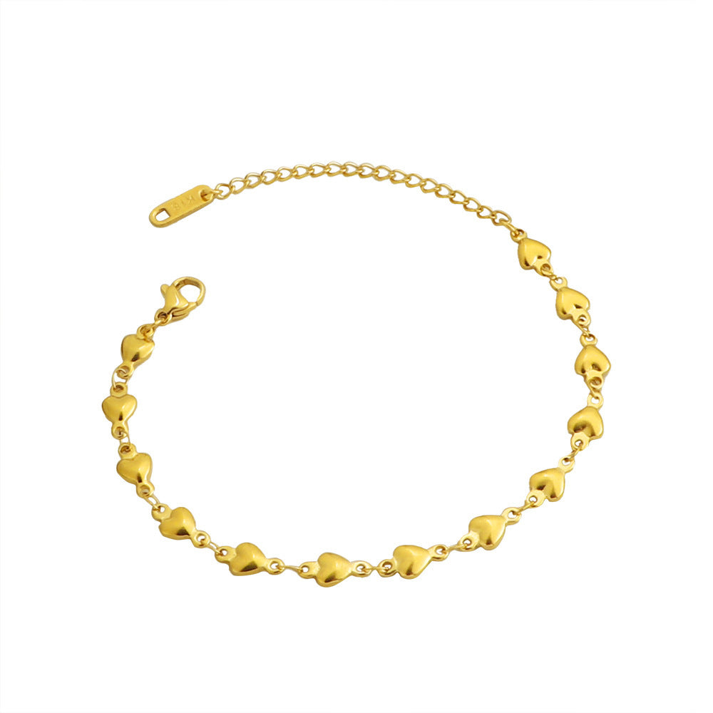 Gold Chain Heart Bracelet Stainless Steel – ShreeBliss