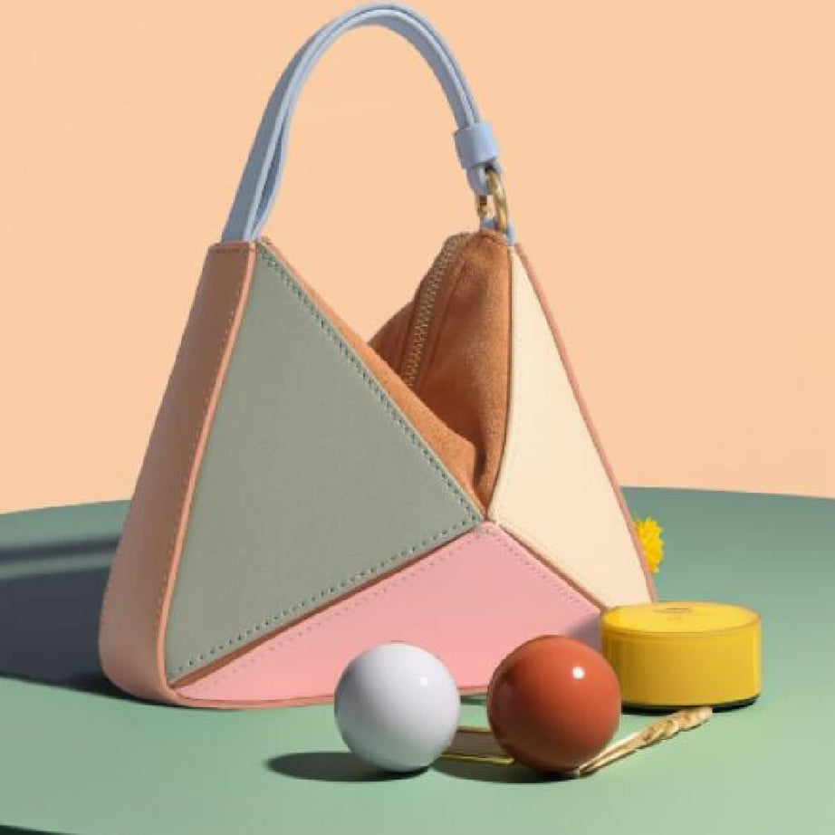 Triangular Diamond Grid Folding Bag – ShreeBliss