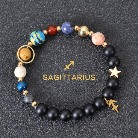 Eight Planets Twelve Constellations Frosted Stone Beaded Bracelet – ShreeBliss