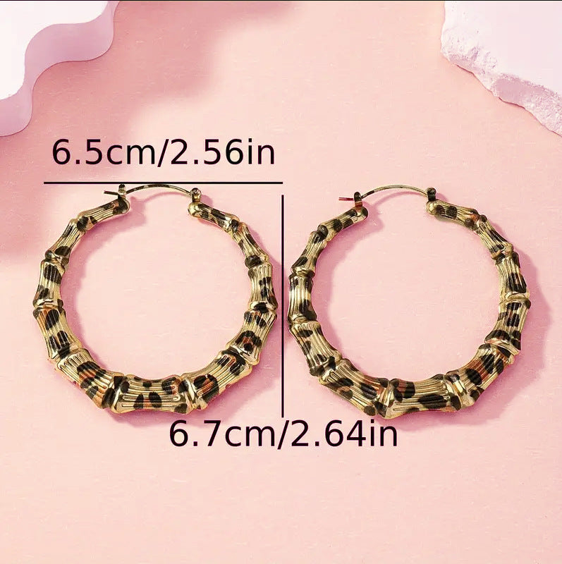 European And American Simple Graceful Leopard Print Joker Women Trendy Earrings – ShreeBliss