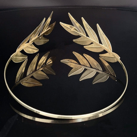 Bride Metal Leaf Headband – ShreeBliss