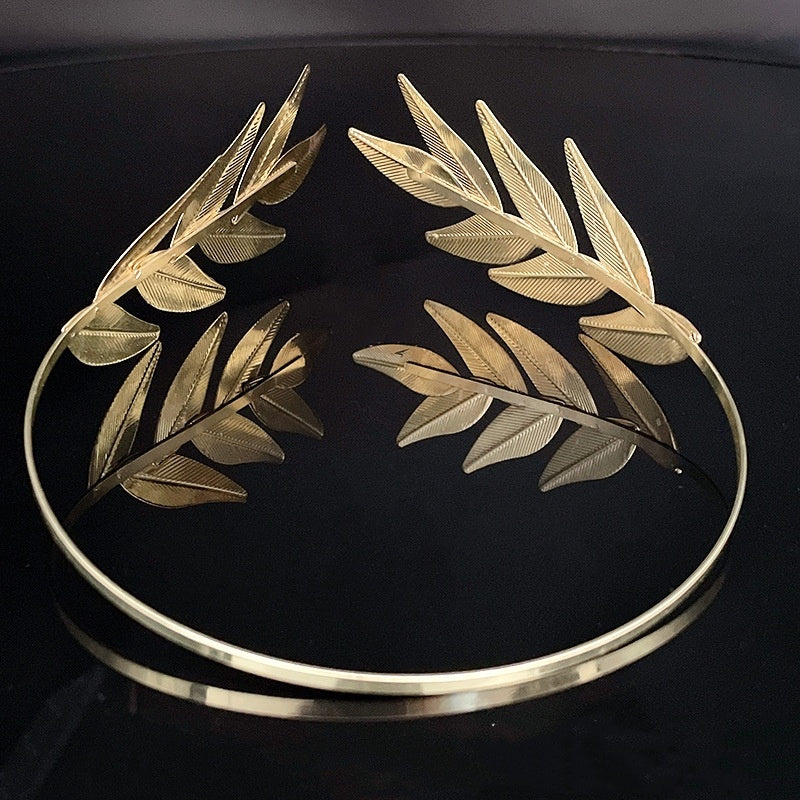 Bride Metal Leaf Headband – ShreeBliss