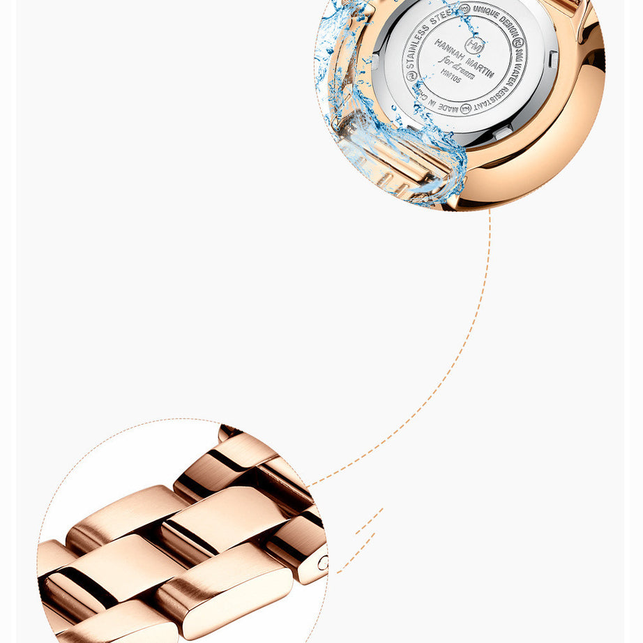 Stainless Steel Chain Butterfly Double Snap Watch