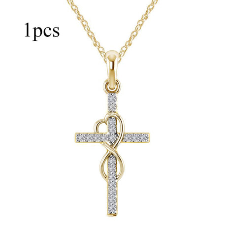 Alloy Eight-Character Cross Pendant Necklace – ShreeBliss