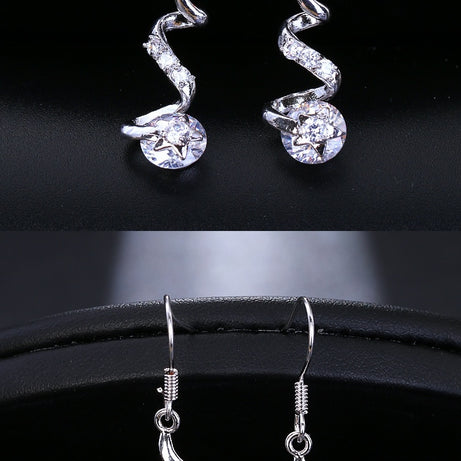 Purple Zircon Spiral Ear Hook Earrings – ShreeBliss