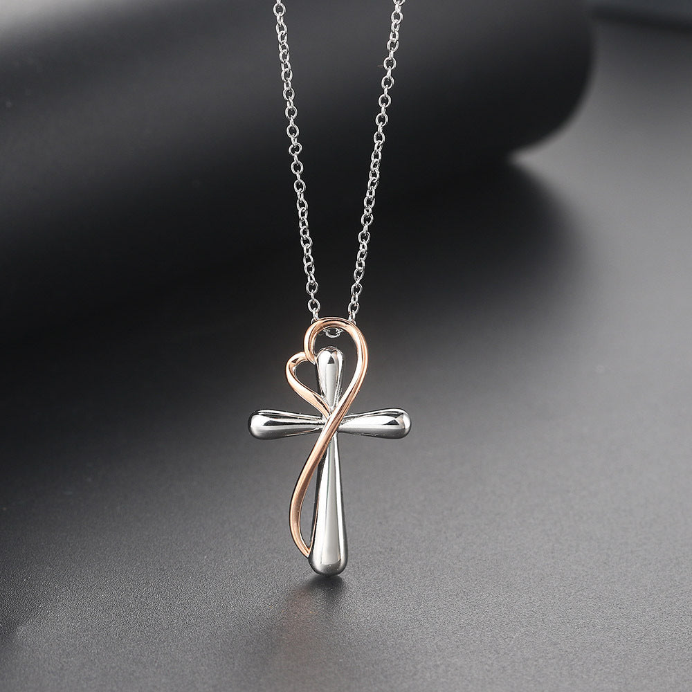 Heart-Shaped Cross Necklace – ShreeBliss