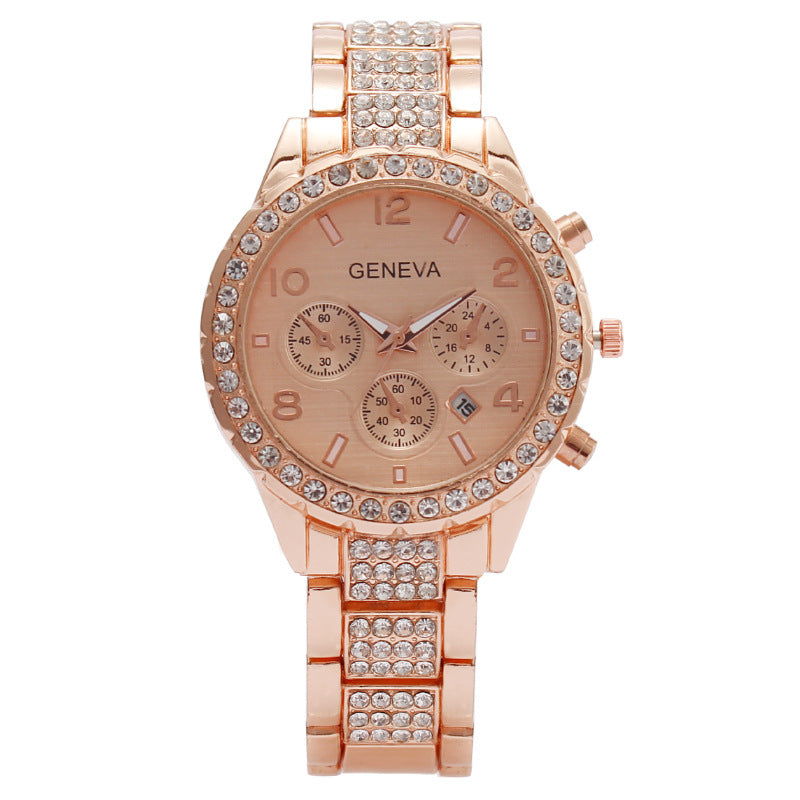 Diamond Digital Calendar Quartz Watch - ShreeBliss