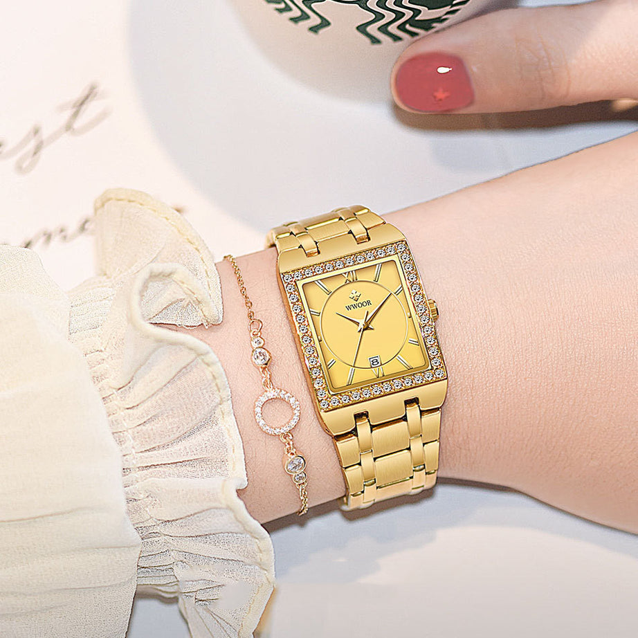 Grip Love Diamond Waterproof Quartz Watch - ShreeBliss