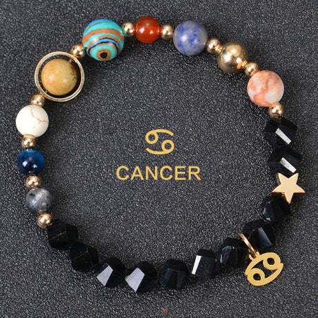 Eight Planets Twelve Constellations Frosted Stone Beaded Bracelet – ShreeBliss