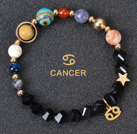 Eight Planets Twelve Constellations Frosted Stone Beaded Bracelet – ShreeBliss