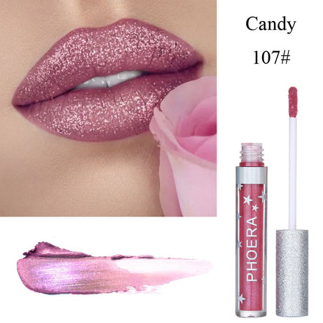 Candy Color Lip Gloss Waterproof Glitter Lipstick - ShreeBliss