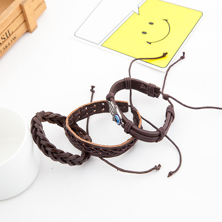 Palm Eye Leather Men's Bracelet – ShreeBliss