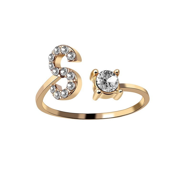 New Design Adjustable 26 Initial Letter Ring Fashion Jewelry For Women Simple Elegant Jewelry - ShreeBliss
