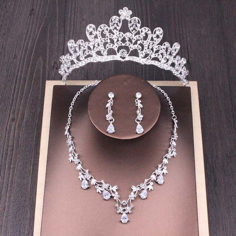 Bridal Rhinestone Crown Necklace Set – ShreeBliss