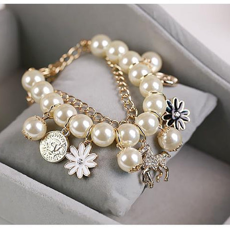 Pearl Flower Bracelet Jewelry - ShreeBliss