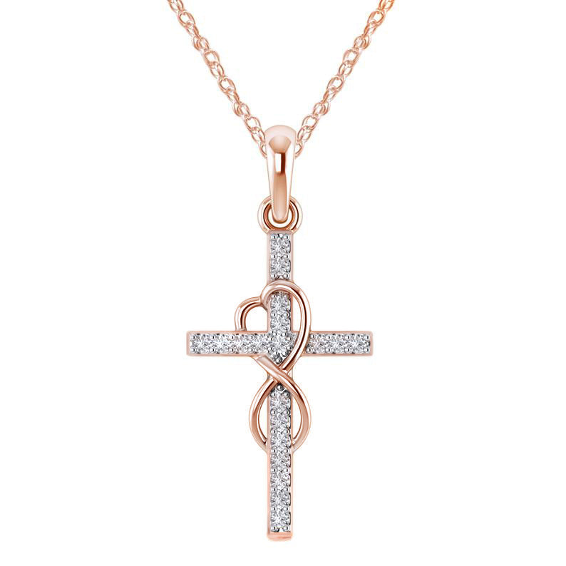 Alloy Eight-Character Cross Pendant Necklace – ShreeBliss