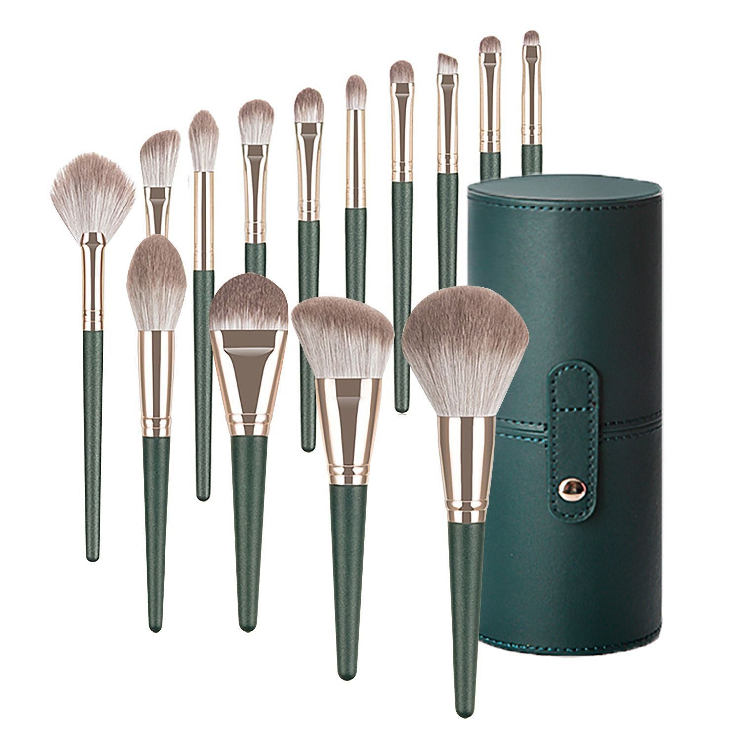 Green Cloud 14-Piece Makeup Brush Set - ShreeBliss