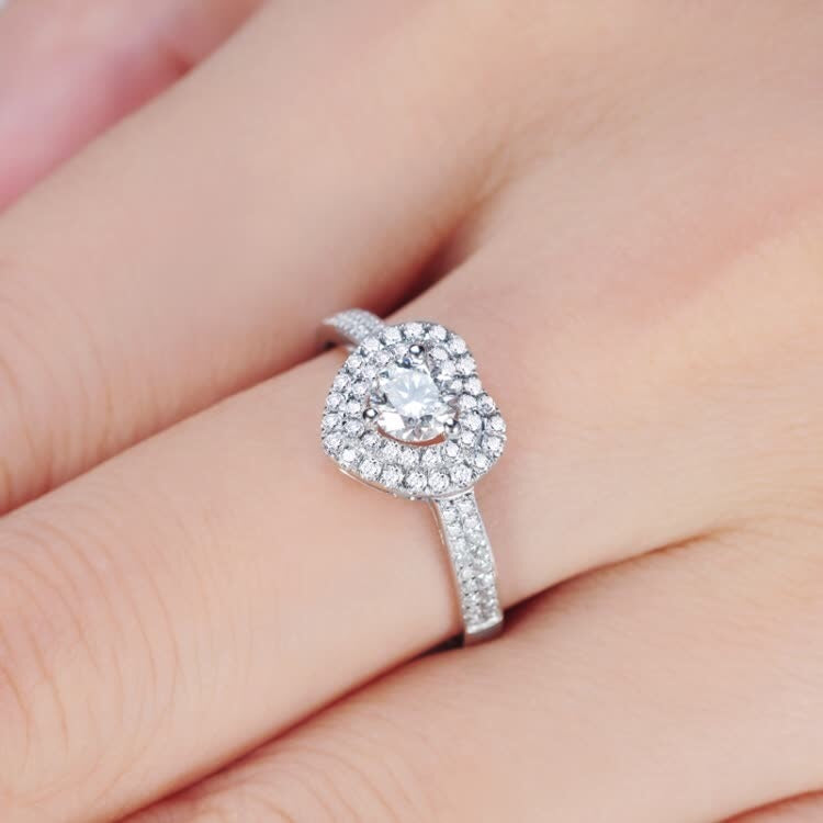 Inlaid Zirconium Women's Heart Shape Ring – ShreeBliss