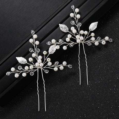 Simple Pearl Rhinestone Bridal Hairpin – ShreeBliss