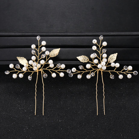 Simple Pearl Rhinestone Bridal Hairpin – ShreeBliss