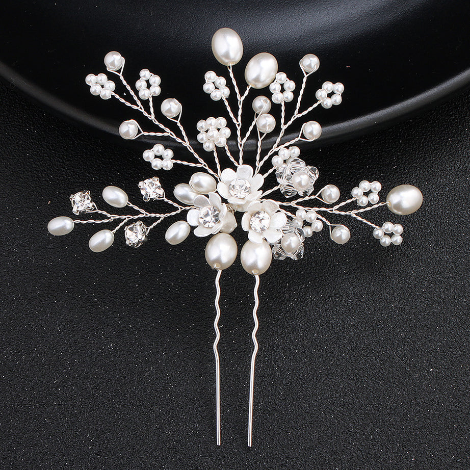 Simple Pearl Rhinestone Bridal Hairpin – ShreeBliss